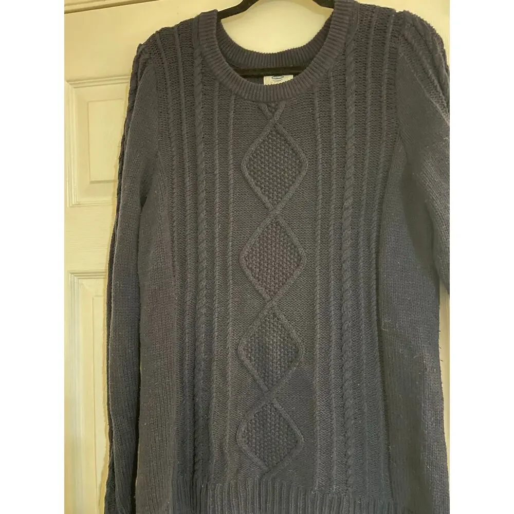 Old Navy blue cable knit classic minimalist sweater size XXL